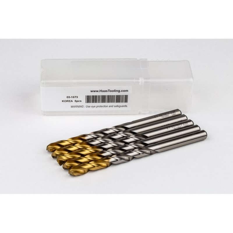 6.7mm Ø Cobalt Jobber Drill, 135° Point Angle x 30° Helix, 2 Flute, TiN Coated - Pack of 5