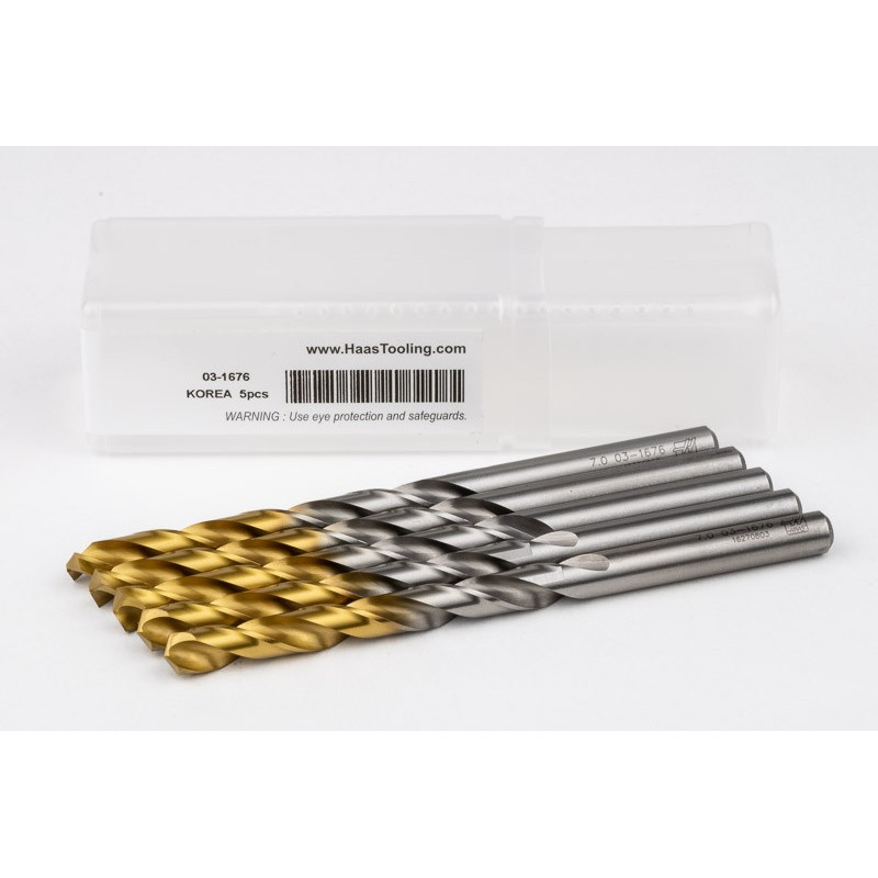 7mm Ø Cobalt Jobber Drill, 135° Point Angle x 30° Helix, 2 Flute, TiN Coated - Pack of 5