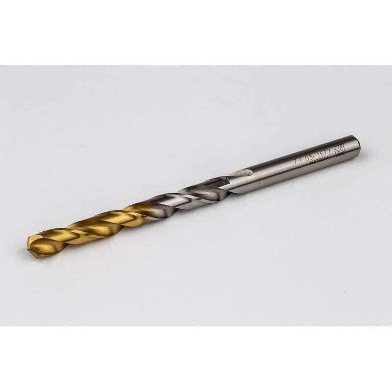7.1mm Ø Cobalt Jobber Drill, 135° Point Angle x 30° Helix, 2 Flute, TiN Coated - Pack of 5