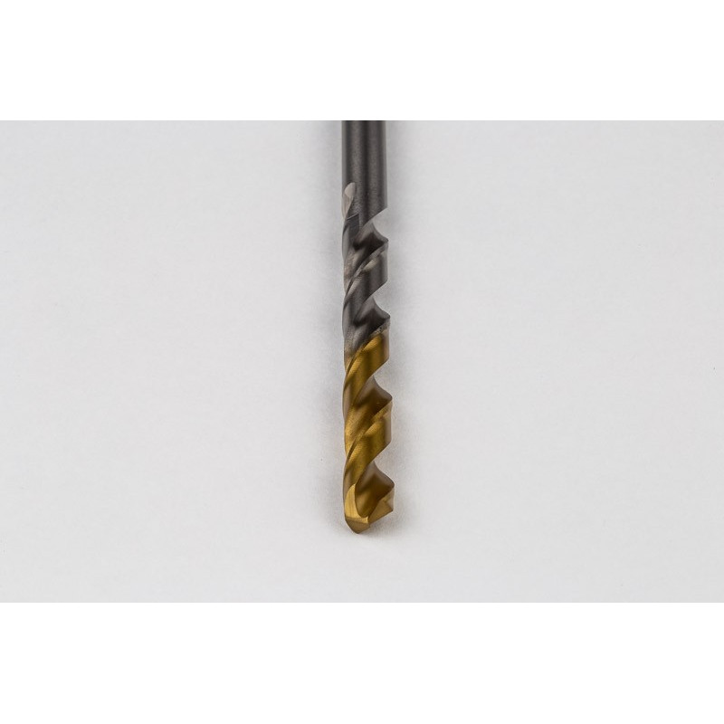 7.2mm Ø Cobalt Jobber Drill, 135° Point Angle x 30° Helix, 2 Flute, TiN Coated - Pack of 5