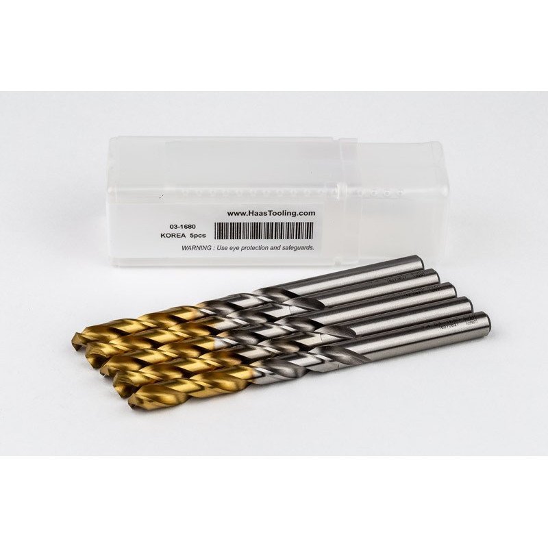 7.4mm Ø Cobalt Jobber Drill, 135° Point Angle x 30° Helix, 2 Flute, TiN Coated - Pack of 5