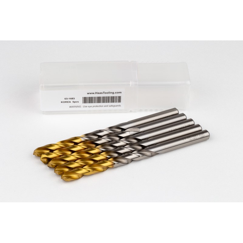 7.7mm Ø Cobalt Jobber Drill, 135° Point Angle x 30° Helix, 2 Flute, TiN Coated - Pack of 5