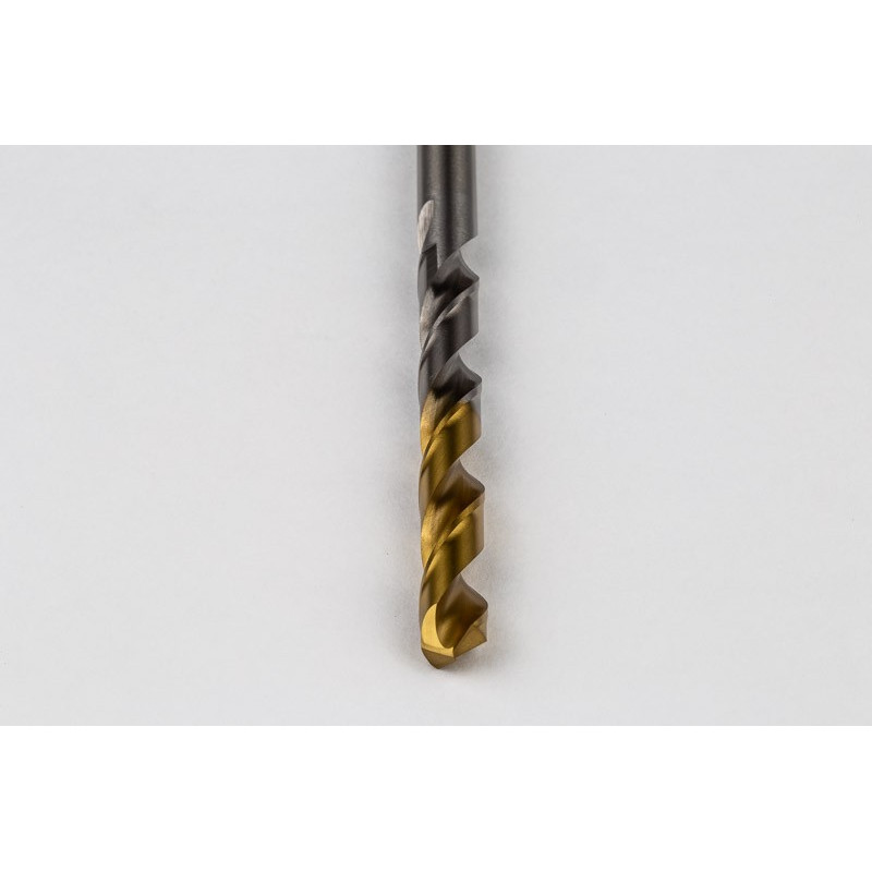 7.8mm Ø Cobalt Jobber Drill, 135° Point Angle x 30° Helix, 2 Flute, TiN Coated - Pack of 5