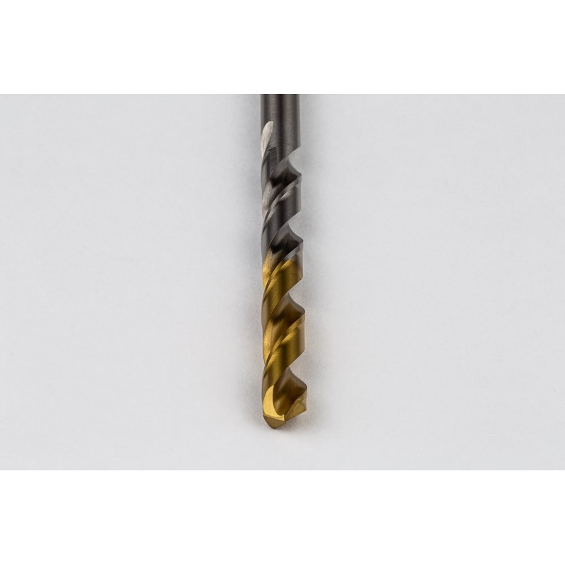 7.9mm Ø Cobalt Jobber Drill, 135° Point Angle x 30° Helix, 2 Flute, TiN Coated - Pack of 5