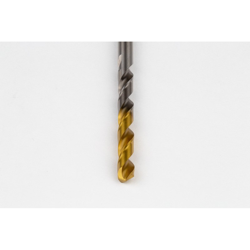 8mm Ø Cobalt Jobber Drill, 135° Point Angle x 30° Helix, 2 Flute, TiN Coated - Pack of 5