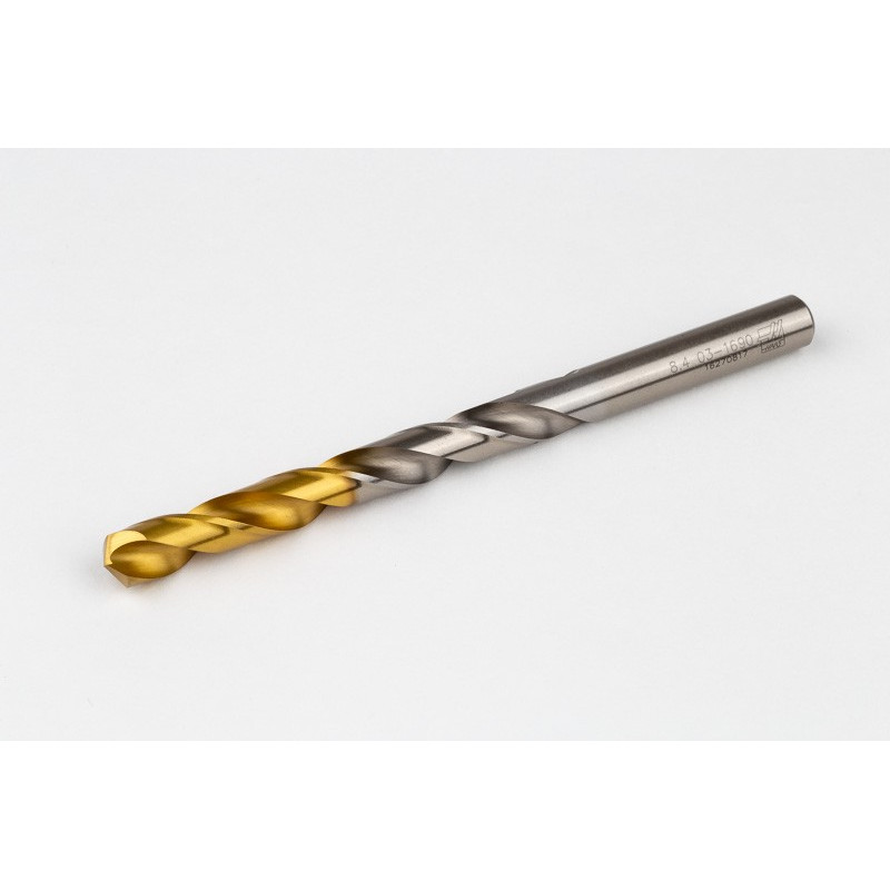 8.4mm Ø Cobalt Jobber Drill, 135° Point Angle x 30° Helix, 2 Flute, TiN Coated - Pack of 5