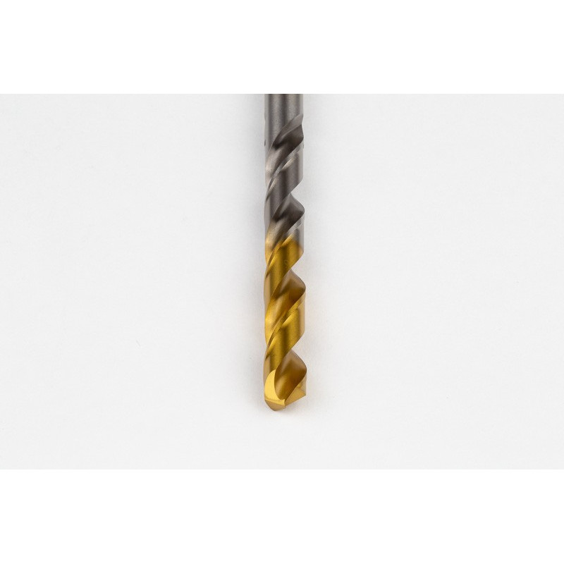 8.5mm Ø Cobalt Jobber Drill, 135° Point Angle x 30° Helix, 2 Flute, TiN Coated - Pack of 5