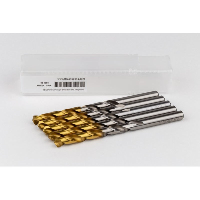 8.7mm Ø Cobalt Jobber Drill, 135° Point Angle x 30° Helix, 2 Flute, TiN Coated - Pack of 5