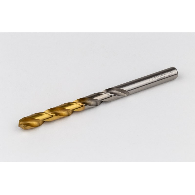 9.2mm Ø Cobalt Jobber Drill, 135° Point Angle x 30° Helix, 2 Flute, TiN Coated - Pack of 5