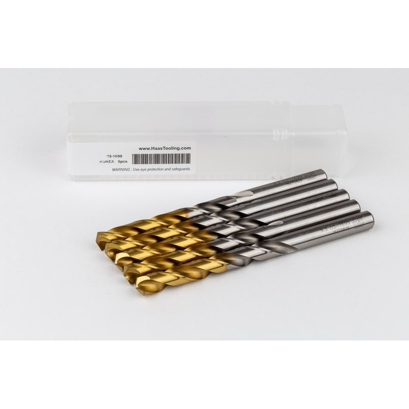 9.3mm Ø Cobalt Jobber Drill, 135° Point Angle x 30° Helix, 2 Flute, TiN Coated - Pack of 5