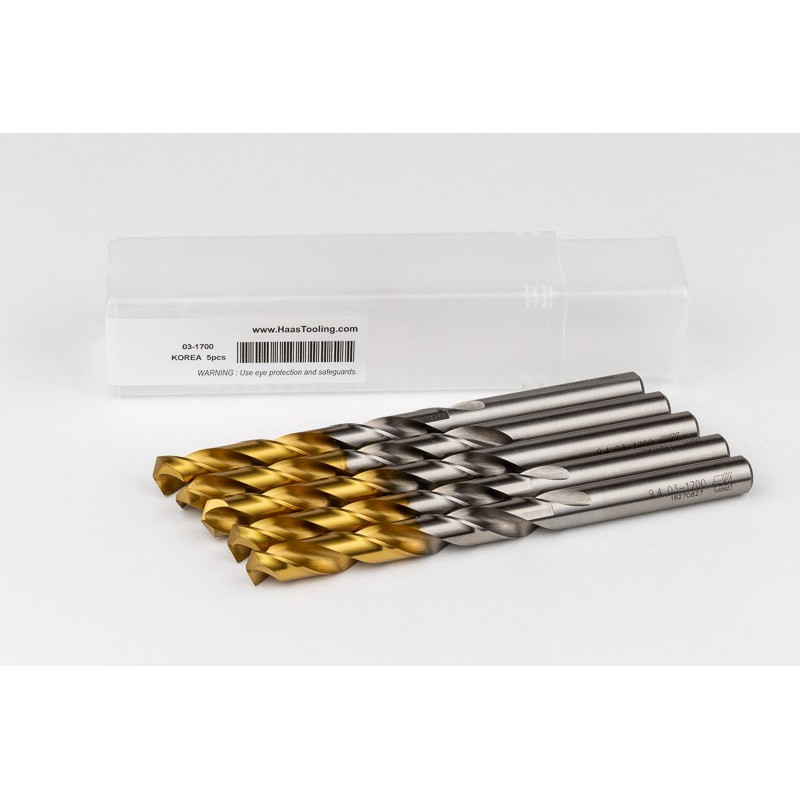 9.4mm Ø Cobalt Jobber Drill, 135° Point Angle x 30° Helix, 2 Flute, TiN Coated - Pack of 5