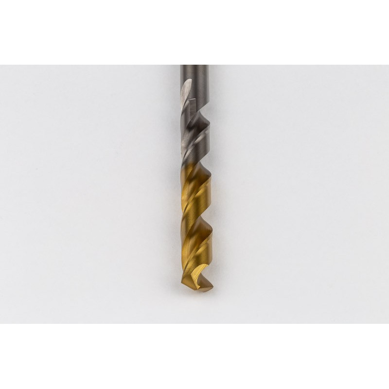 9.5mm Ø Cobalt Jobber Drill, 135° Point Angle x 30° Helix, 2 Flute, TiN Coated - Pack of 5