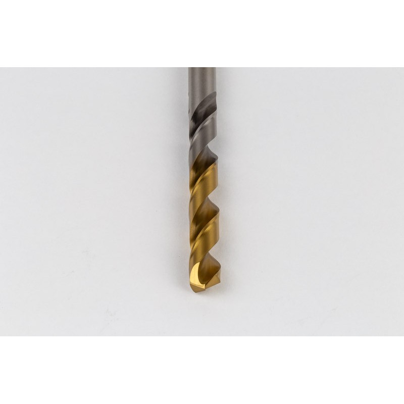 9.8mm Ø Cobalt Jobber Drill, 135° Point Angle x 30° Helix, 2 Flute, TiN Coated - Pack of 5