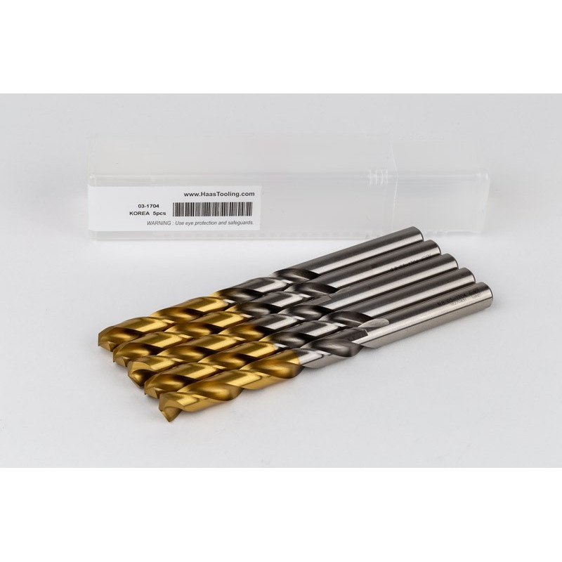 9.8mm Ø Cobalt Jobber Drill, 135° Point Angle x 30° Helix, 2 Flute, TiN Coated - Pack of 5