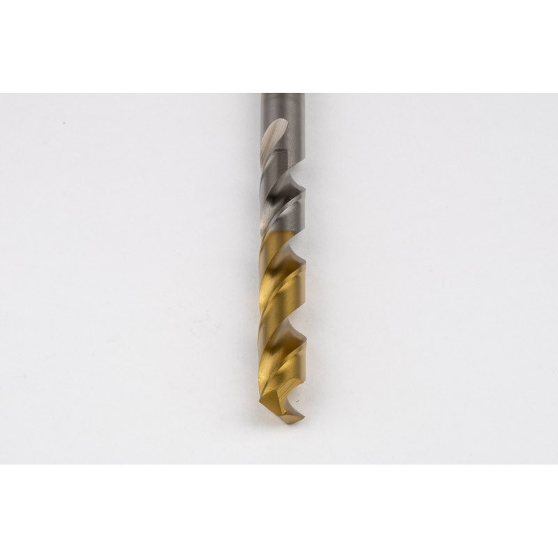 10mm Ø Cobalt Jobber Drill, 135° Point Angle x 30° Helix, 2 Flute, TiN Coated - Pack of 5