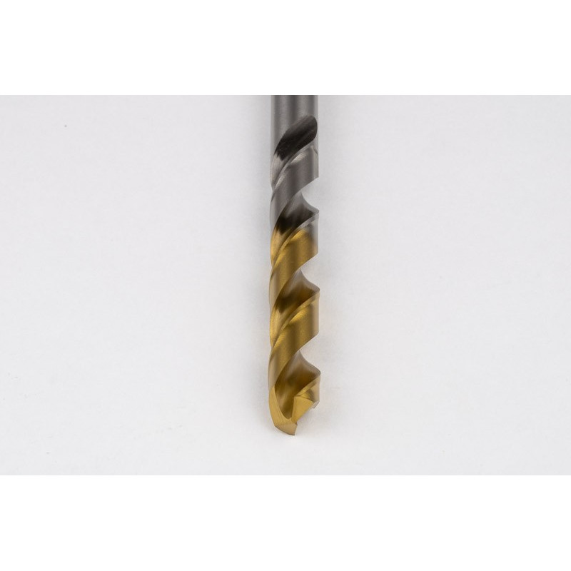 10.1mm Ø Cobalt Jobber Drill, 135° Point Angle x 30° Helix, 2 Flute, TiN Coated - Pack of 5