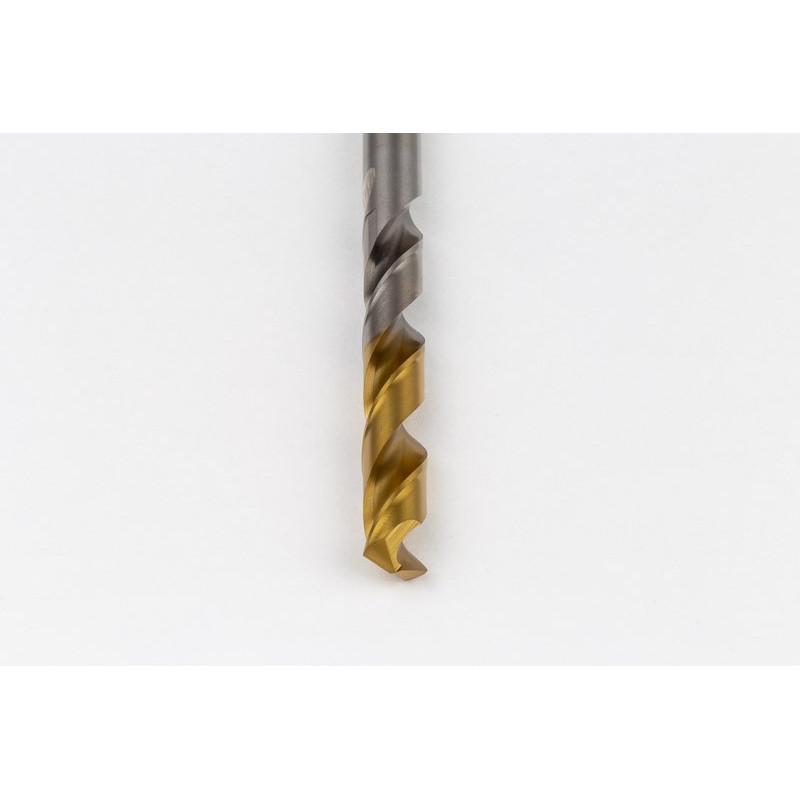10.2mm Ø Cobalt Jobber Drill, 135° Point Angle x 30° Helix, 2 Flute, TiN Coated - Pack of 5