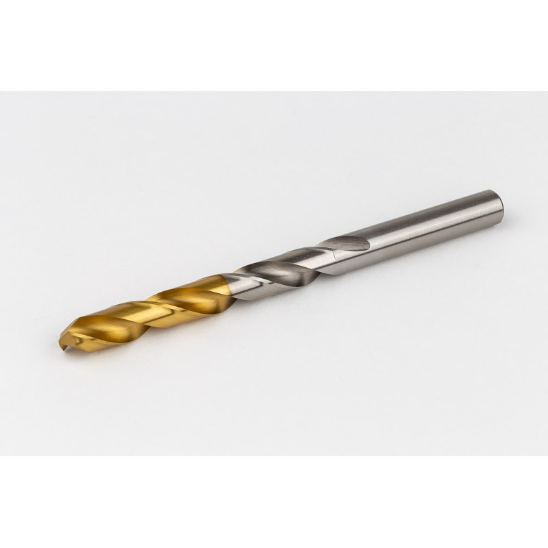 10.2mm Ø Cobalt Jobber Drill, 135° Point Angle x 30° Helix, 2 Flute, TiN Coated - Pack of 5