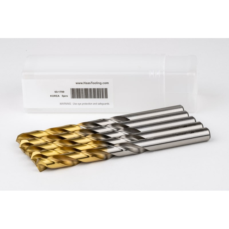 10.3mm Ø Cobalt Jobber Drill, 135° Point Angle x 30° Helix, 2 Flute, TiN Coated - Pack of 5