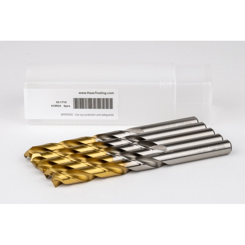 10.4mm Ø Cobalt Jobber Drill, 135° Point Angle x 30° Helix, 2 Flute, TiN Coated - Pack of 5