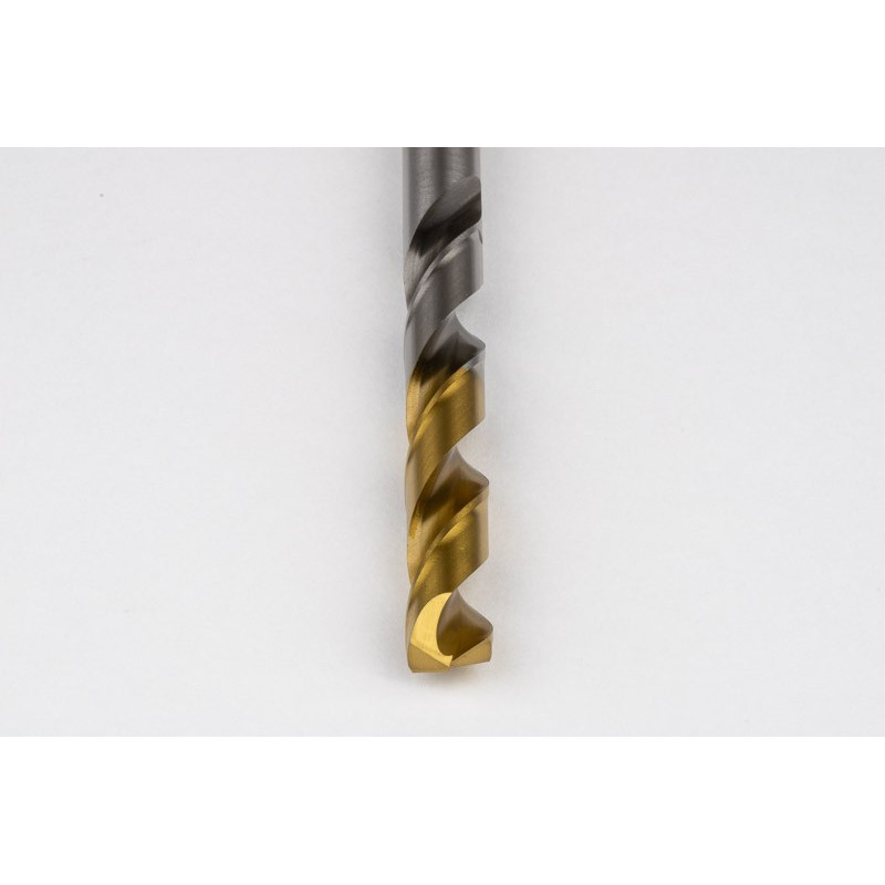 10.5mm Ø Cobalt Jobber Drill, 135° Point Angle x 30° Helix, 2 Flute, TiN Coated - Pack of 5