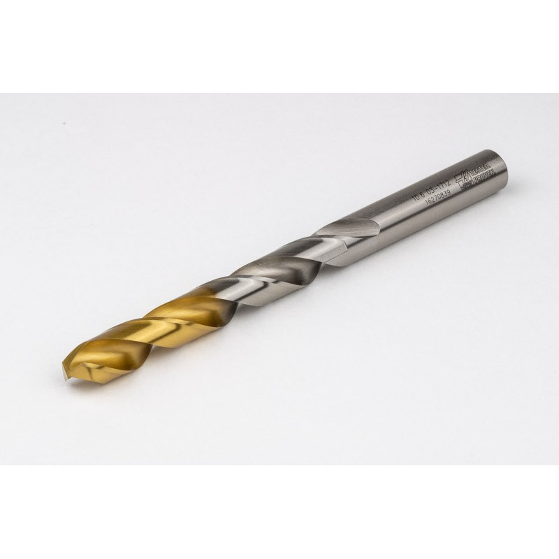 10.6mm Ø Cobalt Jobber Drill, 135° Point Angle x 30° Helix, 2 Flute, TiN Coated - Pack of 5