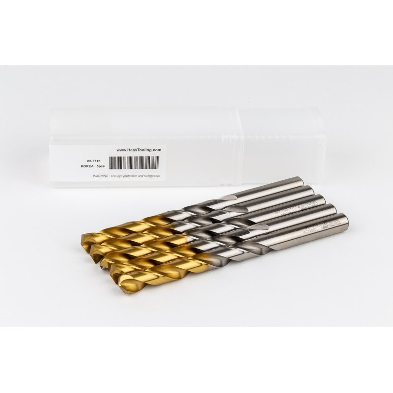 10.7mm Ø Cobalt Jobber Drill, 135° Point Angle x 30° Helix, 2 Flute, TiN Coated - Pack of 5