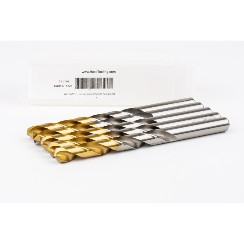 11mm Ø Cobalt Jobber Drill, 135° Point Angle x 30° Helix, 2 Flute, TiN Coated - Pack of 5