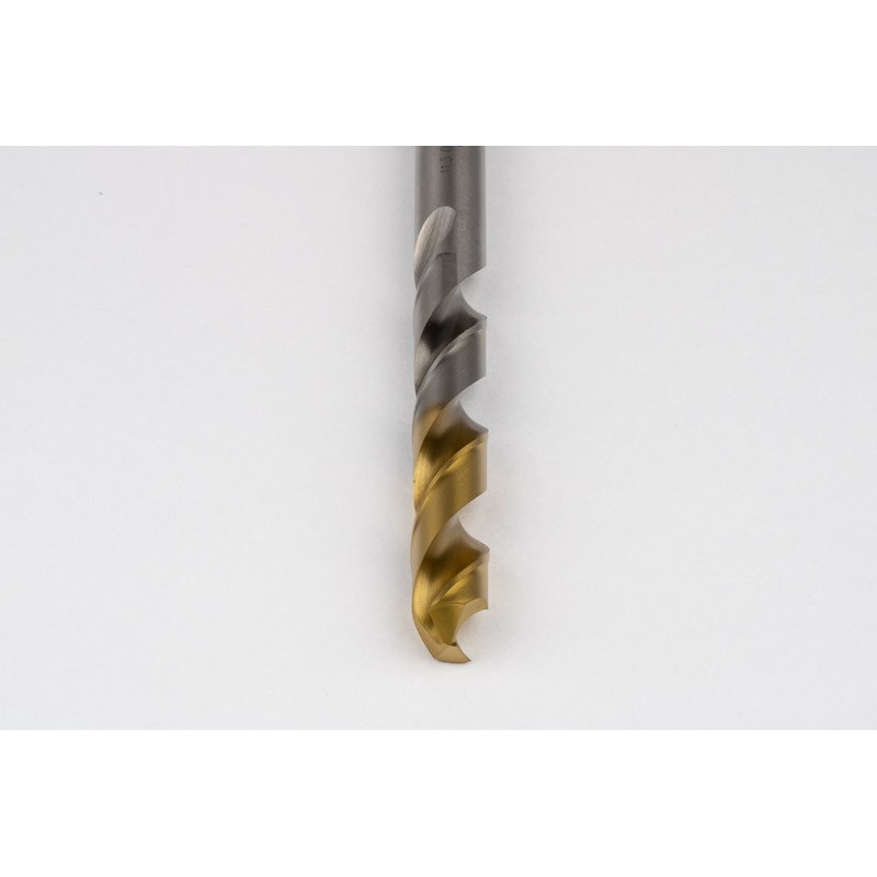 11.3mm Ø Cobalt Jobber Drill, 135° Point Angle x 30° Helix, 2 Flute, TiN Coated - Pack of 5