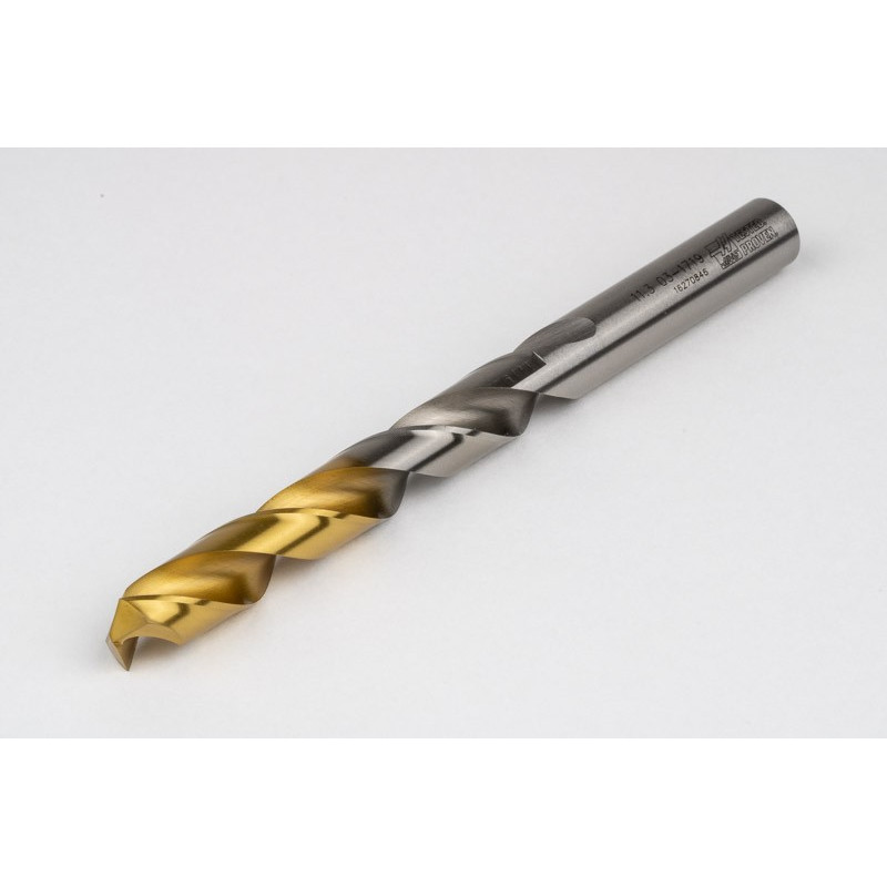 11.3mm Ø Cobalt Jobber Drill, 135° Point Angle x 30° Helix, 2 Flute, TiN Coated - Pack of 5