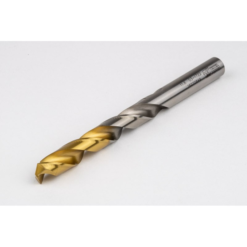 11.6mm Ø Cobalt Jobber Drill, 135° Point Angle x 30° Helix, 2 Flute, TiN Coated - Pack of 5