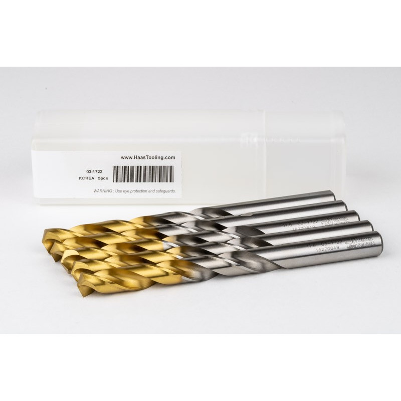 11.6mm Ø Cobalt Jobber Drill, 135° Point Angle x 30° Helix, 2 Flute, TiN Coated - Pack of 5