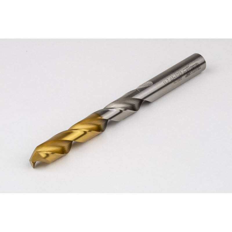 11.7mm Ø Cobalt Jobber Drill, 135° Point Angle x 30° Helix, 2 Flute, TiN Coated - Pack of 5