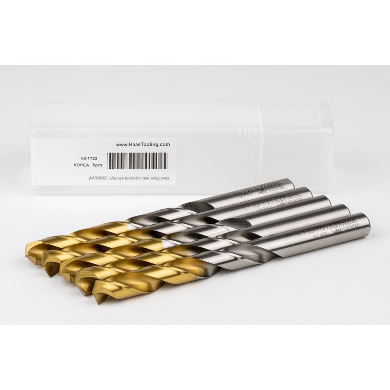 11.7mm Ø Cobalt Jobber Drill, 135° Point Angle x 30° Helix, 2 Flute, TiN Coated - Pack of 5