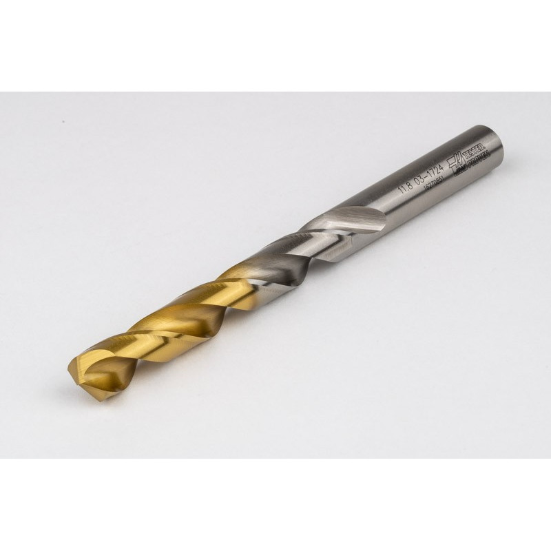 11.8mm Ø Cobalt Jobber Drill, 135° Point Angle x 30° Helix, 2 Flute, TiN Coated - Pack of 5