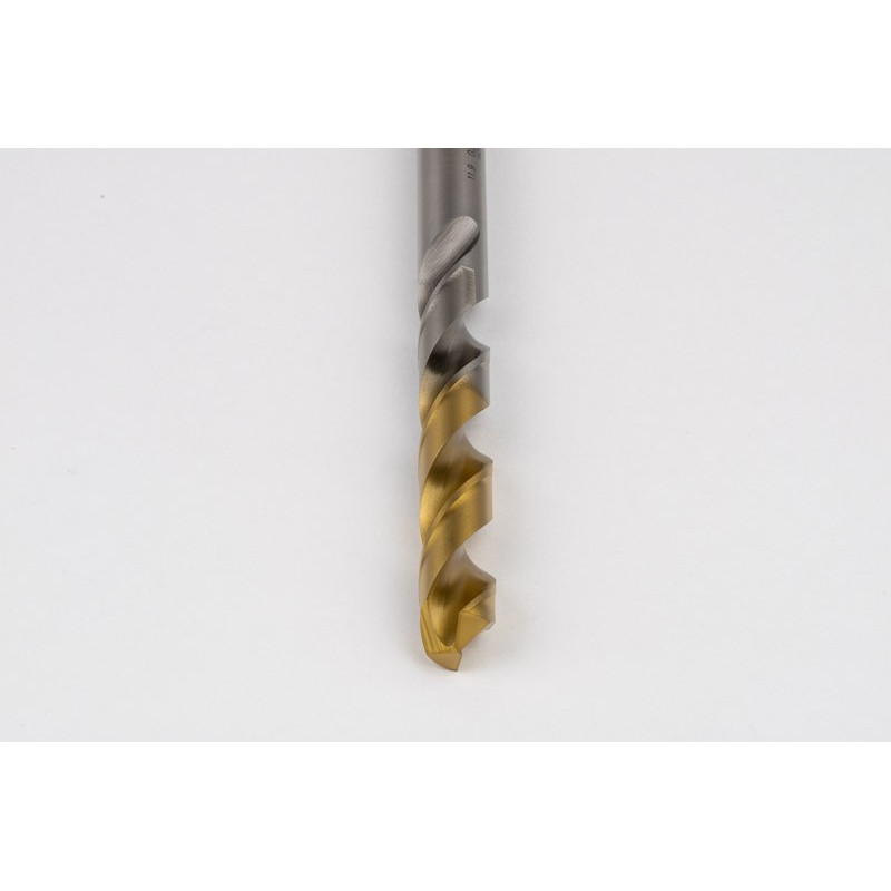 11.9mm Ø Cobalt Jobber Drill, 135° Point Angle x 30° Helix, 2 Flute, TiN Coated - Pack of 5