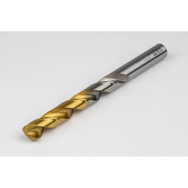12.2mm Ø Cobalt Jobber Drill, 135° Point Angle x 30° Helix, 2 Flute, TiN Coated - Pack of 5