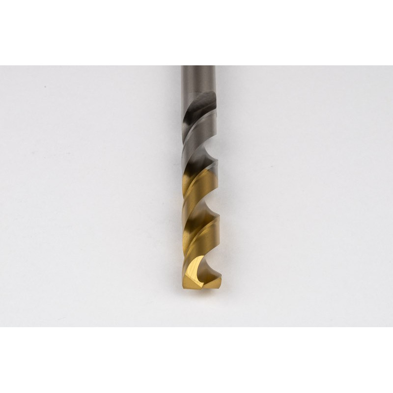 12.4mm Ø Cobalt Jobber Drill, 135° Point Angle x 30° Helix, 2 Flute, TiN Coated - Pack of 5