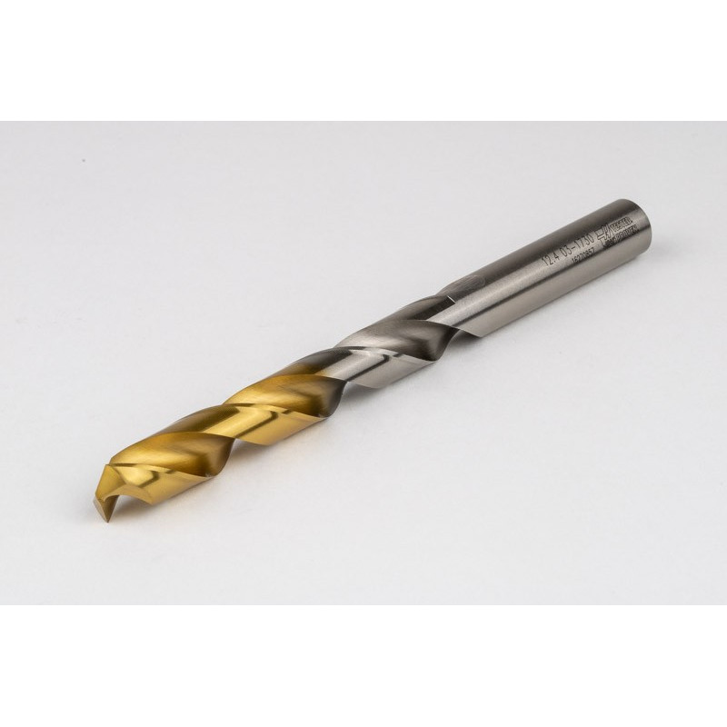 12.4mm Ø Cobalt Jobber Drill, 135° Point Angle x 30° Helix, 2 Flute, TiN Coated - Pack of 5