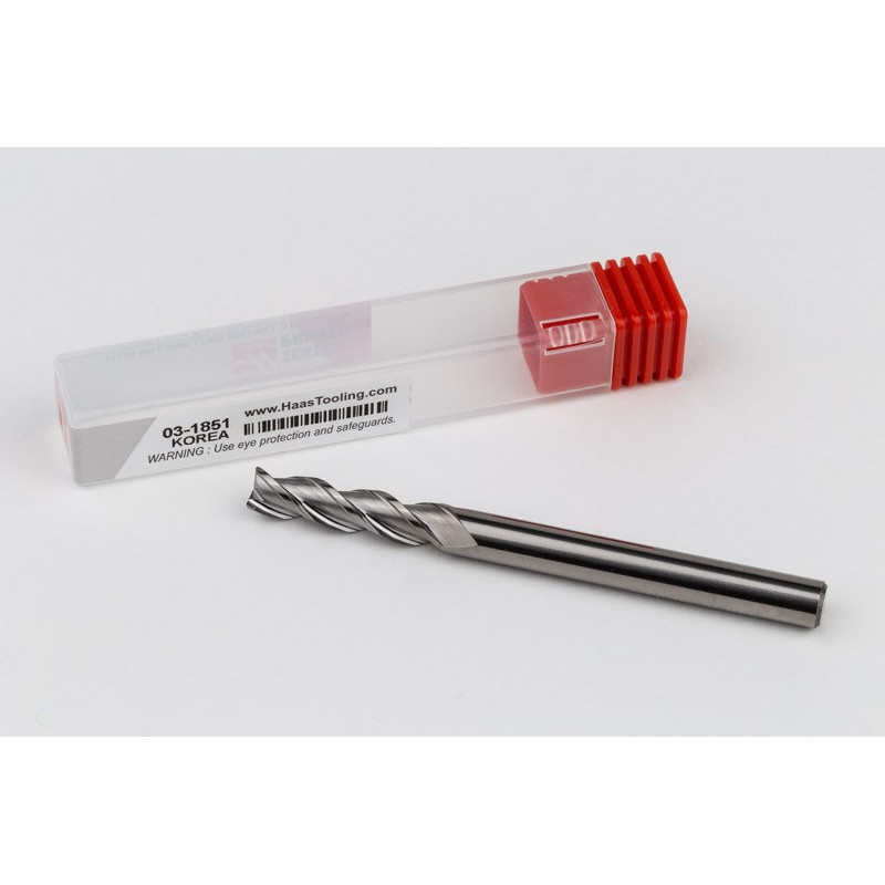 6mm Dia. Carbide End Mill, 3 Flute, Uncoated, 6mm Smooth Shank x 24mm LOC, 0.25mm Radius, HSAM2