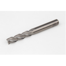8mm Dia. Carbide End Mill, 3 Flute, Uncoated, 8mm Smooth Shank x 32mm LOC, 0.25mm Radius, HSAM2