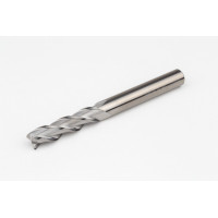 Твердосплавна кінцева фреза діаметром 10 мм, 3-зуба, без покриття, гладкий хвостовик 10 мм x 40 мм LOC, радіус 0,25 мм, HSAM2