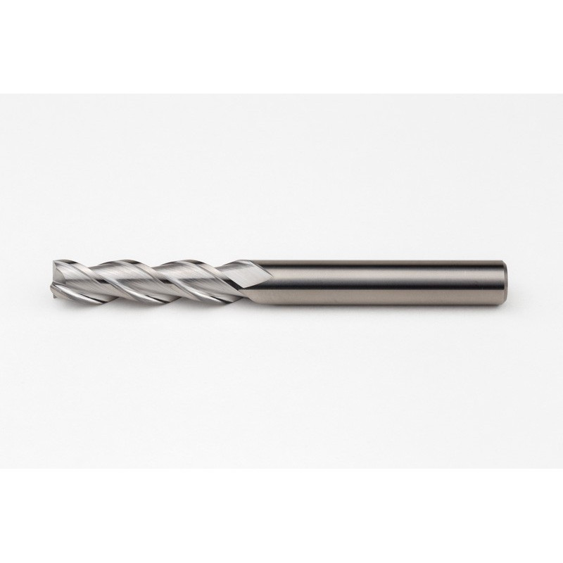 10mm Dia. Carbide End Mill, 3 Flute, Uncoated, 10mm Smooth Shank x 40mm LOC, 0.25mm Radius, HSAM2