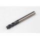 8mm Dia. Carbide End Mill, 4 Flute, Hyb. AlCrN Coated, 8mm Smooth Shank x 24mm LOC, 0.25mm Radius, HTPM