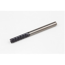 6mm Dia. Carbide End Mill, 5 Flute, AlTiN Coated, 6mm Smooth Shank x 24mm LOC, 0.25mm Radius, HTM