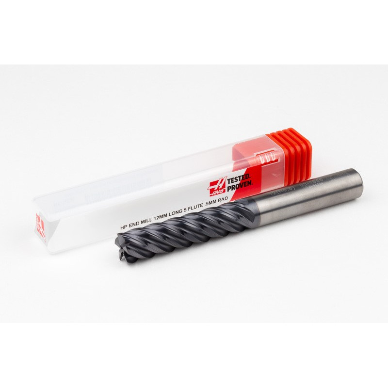 Твердосплавна кінцева фреза діаметром 12 мм, 5-зуба, покриття AlTiN, хвостовик Weldon 12 мм x 48 мм LOC, радіус 0,5 мм, високоміцна термооброблена обробка (HTM)