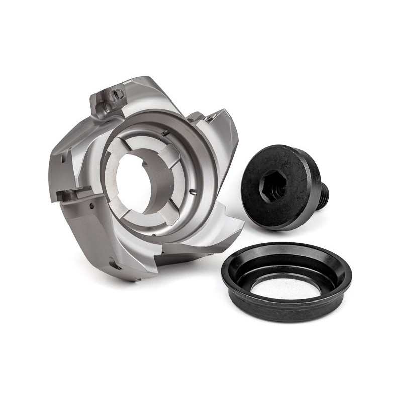 HPAL2, 100mm Ø Shell Mill, 32mm Pilot Bore x 90° Lead Angle, 5 Flute, Positive/Positive Geometry, TSC