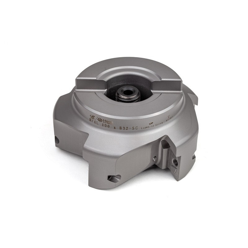 HPAL2, 100mm Ø Shell Mill, 32mm Pilot Bore x 90° Lead Angle, 5 Flute, Positive/Positive Geometry, TSC