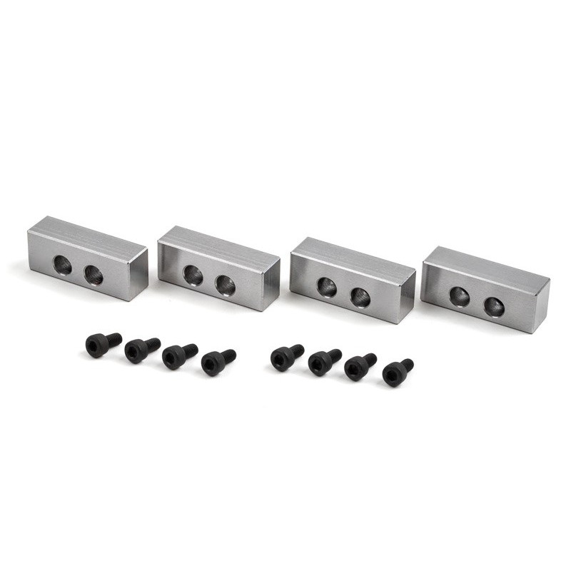 Low Profile Spring Clamp Spacer, Hole Edge, Small 39.5x12mm, Square Block - Pack of 4