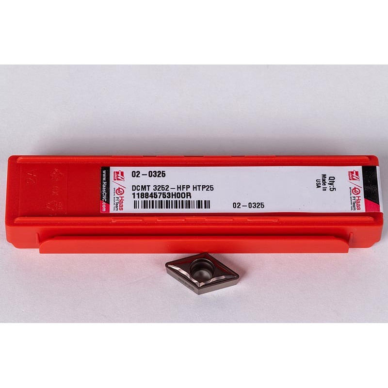 DCMT3252-HFP / DCMT11T308-HFP, Carbide Turning Insert, 55° Rhombic, Grade HTP25 - Pack of 5